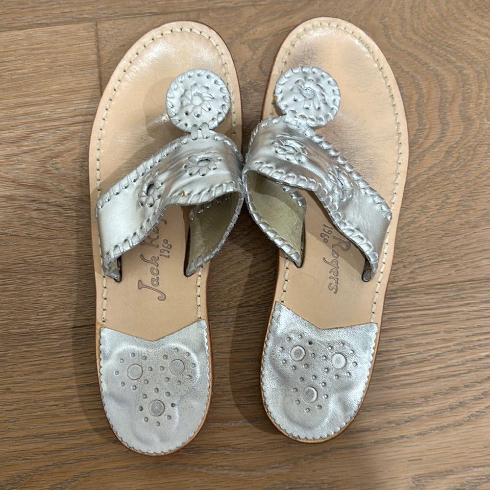 Jack Rogers Silver Sandals